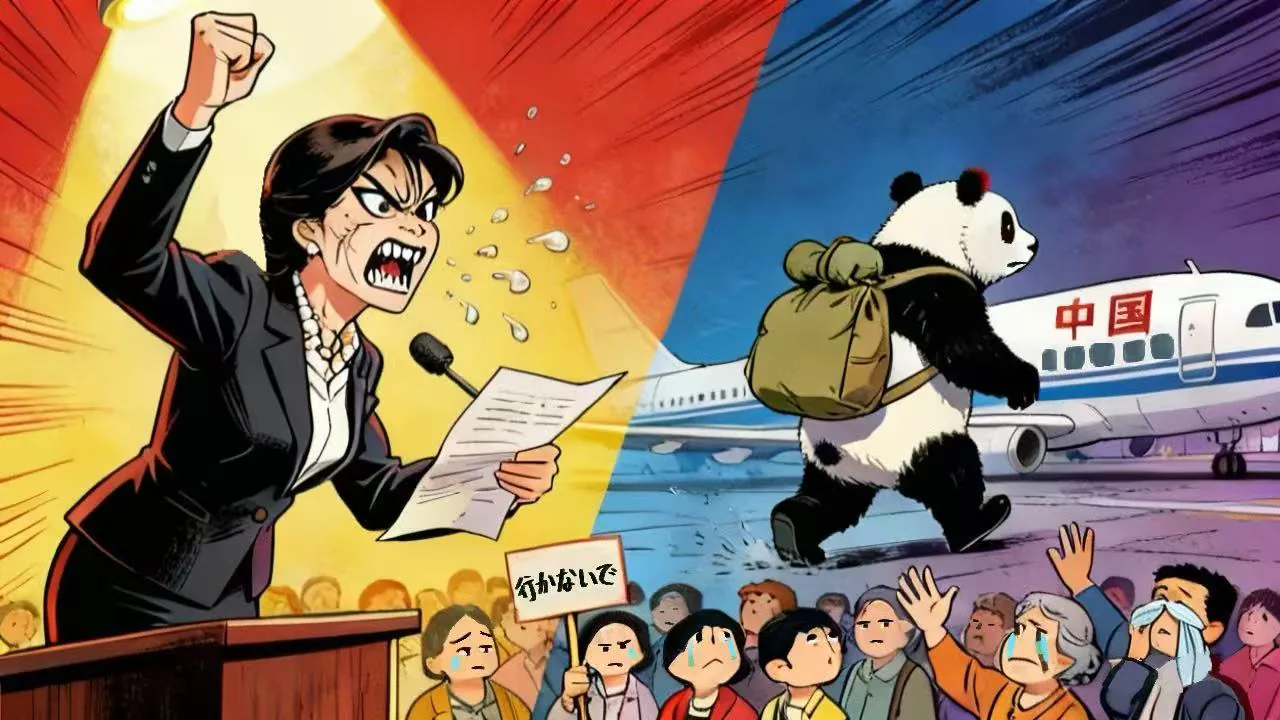 熊猫不要走海外宣传漫画